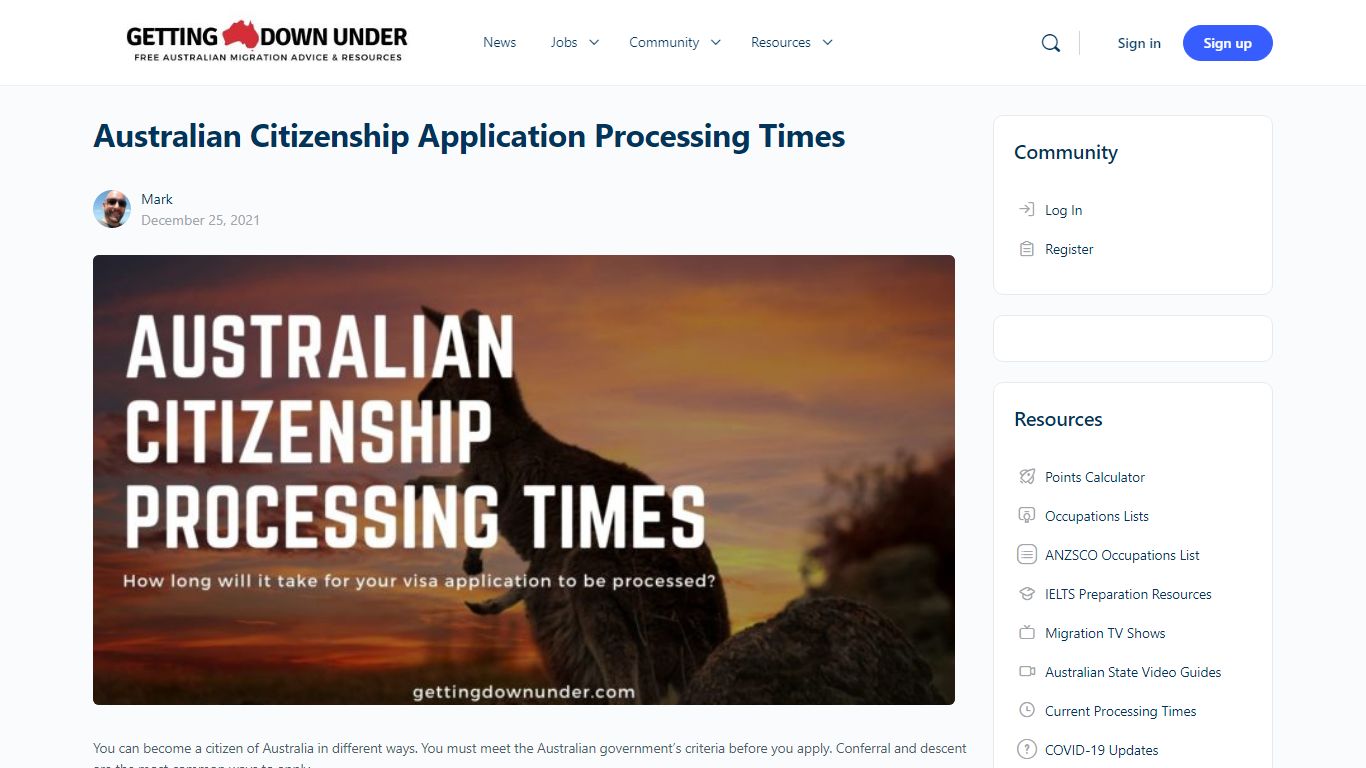 Australian Citizenship Application Processing Times